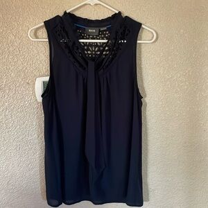 Anthropologie Maeve sleeveless blouse navy blue